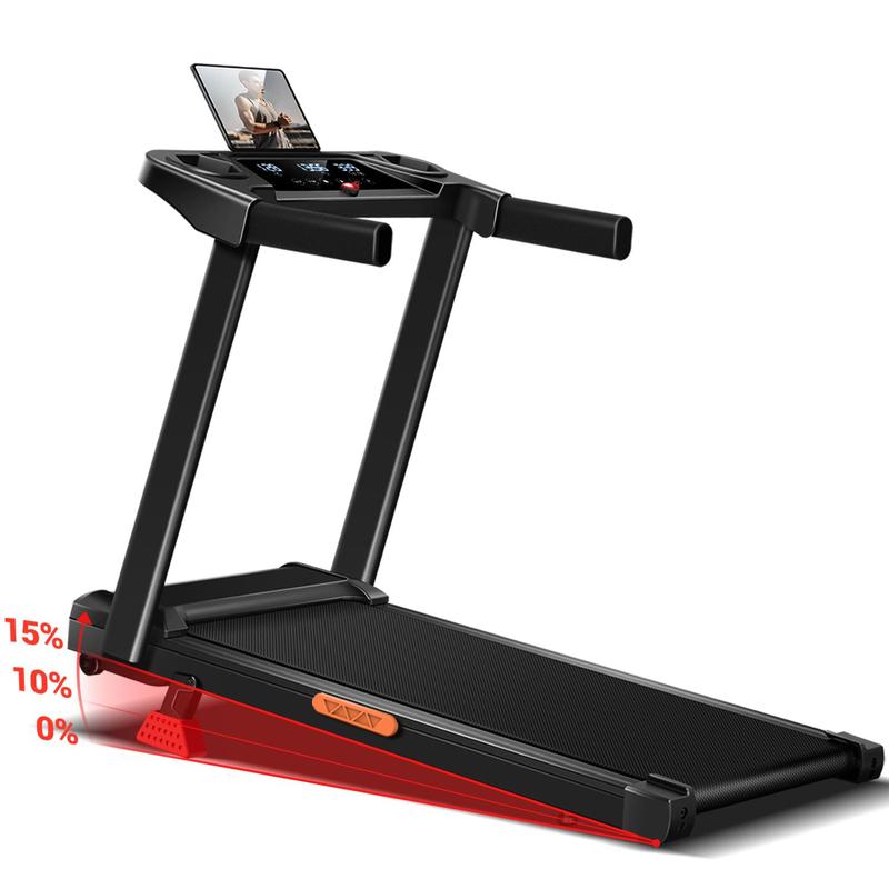 3.0HP Incline Treadmill with Handle, Foldable & LED Display, 300 lbs Capacity