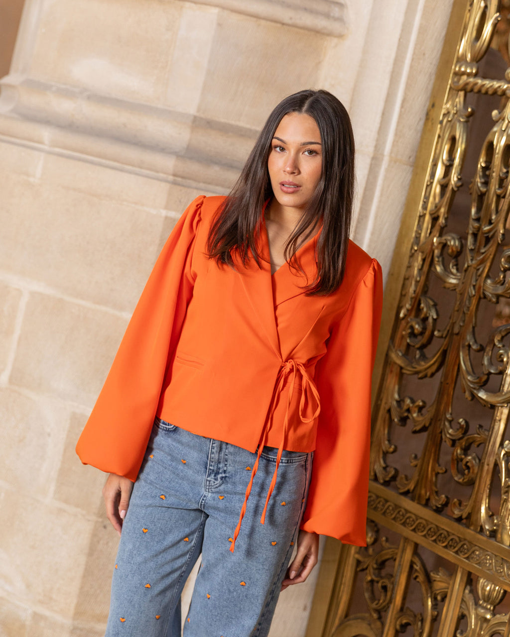 NOE WRAP BLAZER ORANJE