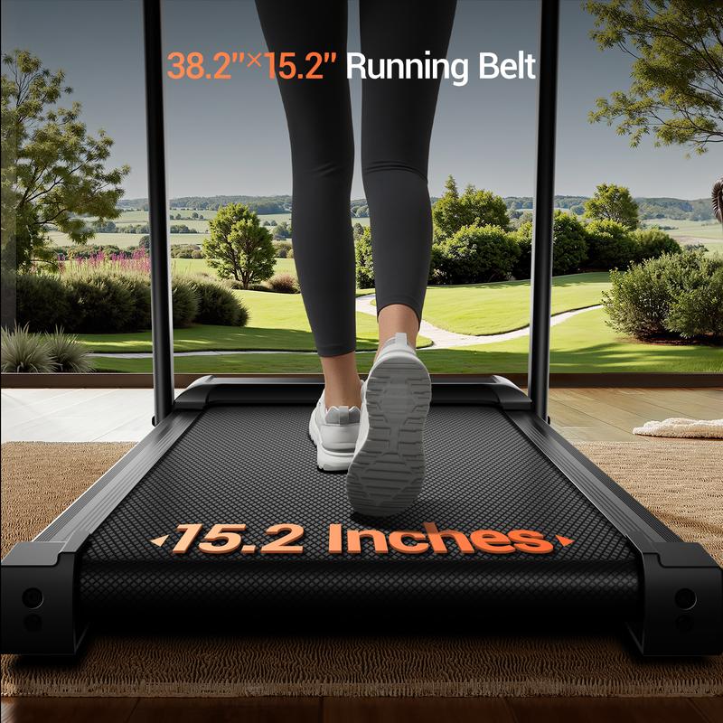 3.0HP Incline Treadmill with Handle, Foldable & LED Display, 300 lbs Capacity